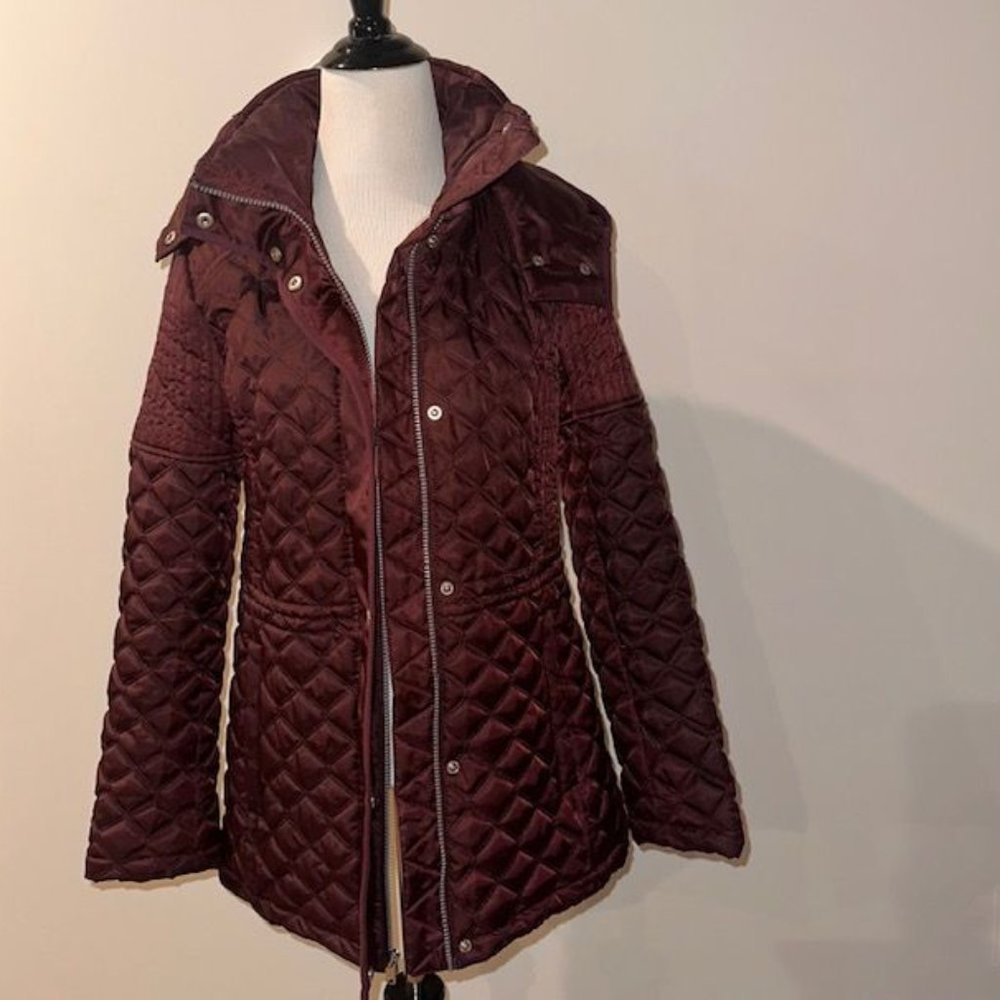 Marc New York Calypso quilted anorak jacket coat burgundy small EUC!! Worn twice